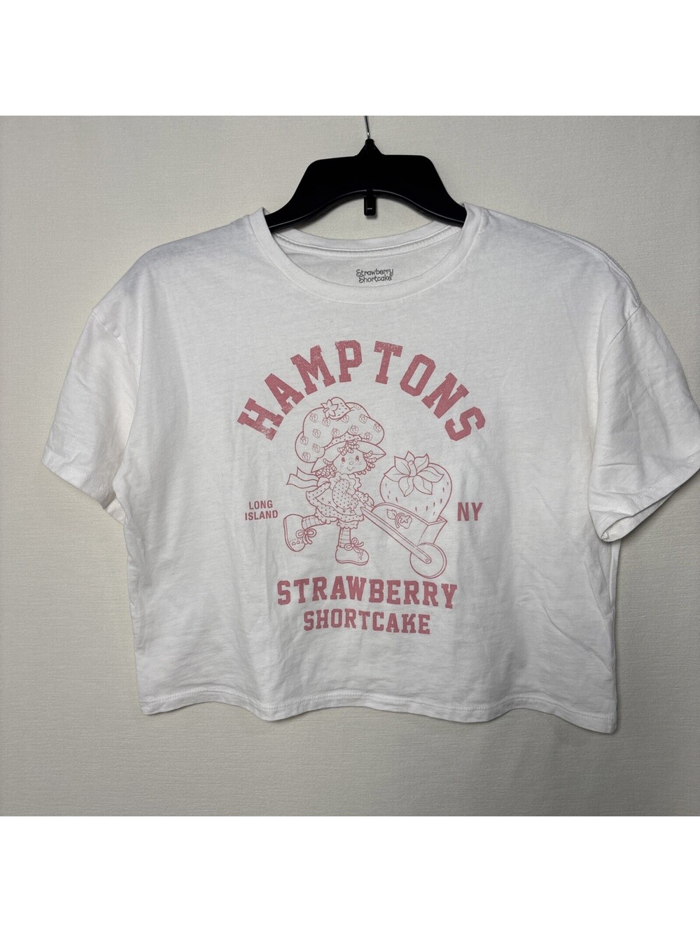 NEW Strawberry Shortcake Girl's Hamptons Short Sleeve Boxy T-Shirt Size XL